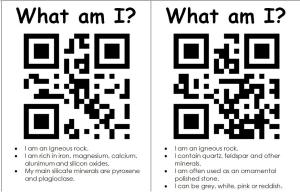 image of QR codes for different types of rocks